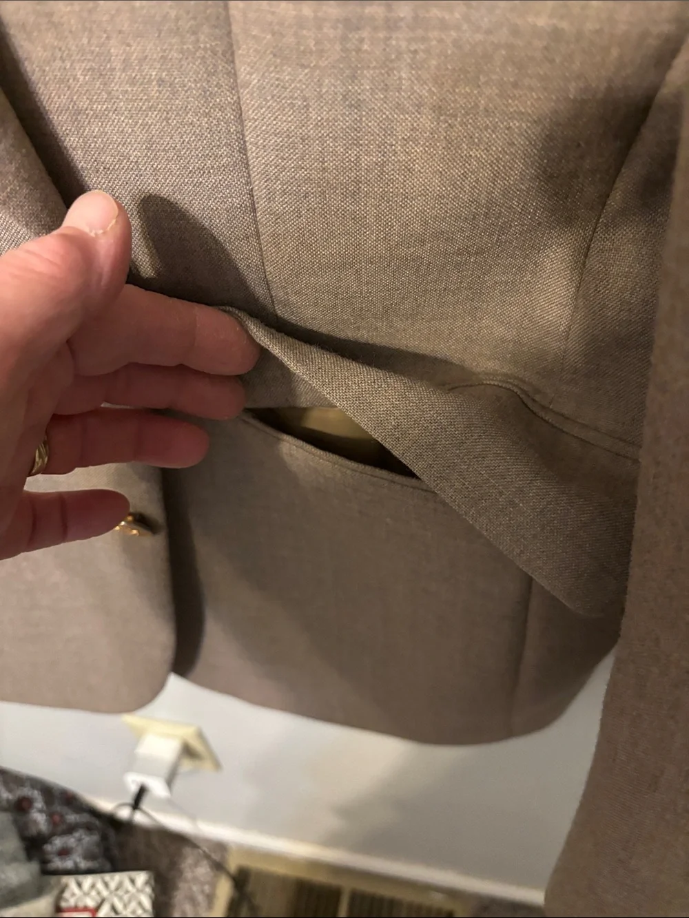 Men’s Tan Sport Coat with Gold Buttons